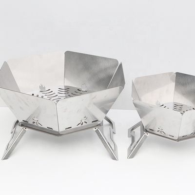 Fuego de campaña de carbón de barbacoa portátil con diseño plegable superior 570mm*570mm*300cm