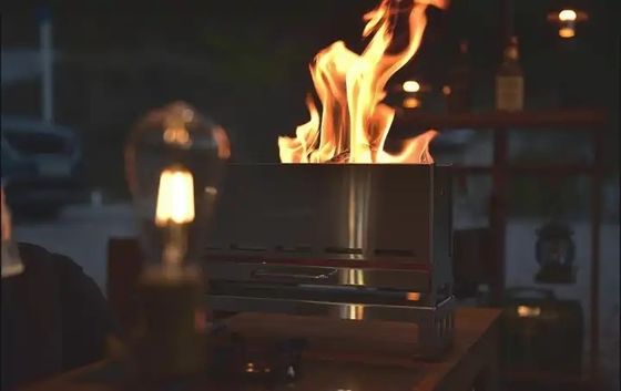 Tipo de metal de acero inoxidable BBQ de media unidad de mesa incendiaria para acampar y picnic