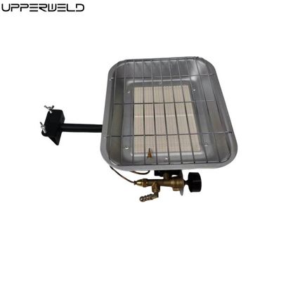 Quemador de patio ajustable para dispositivo de seguridad y calefactor de espacio exterior de acabado plateado