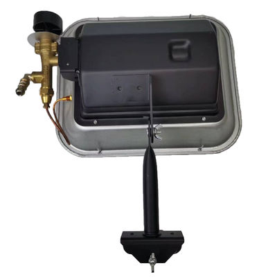 Quemador de patio ajustable para dispositivo de seguridad y calefactor de espacio exterior de acabado plateado