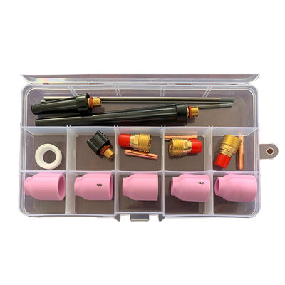 Saldado antorcha Lente de gas cuña recoger Kit de boquilla de cerámica para los consumibles de soldadura Tig