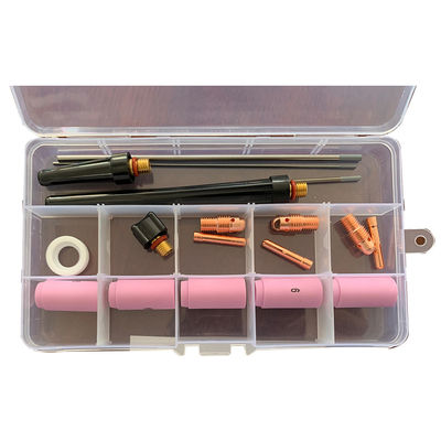 Saldado antorcha Lente de gas cuña recoger Kit de boquilla de cerámica para los consumibles de soldadura Tig