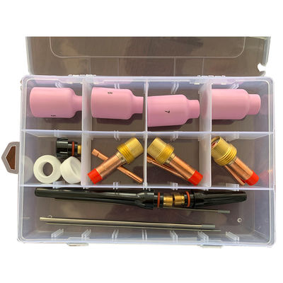 Saldado antorcha Lente de gas cuña recoger Kit de boquilla de cerámica para los consumibles de soldadura Tig