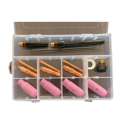 Saldado antorcha Lente de gas cuña recoger Kit de boquilla de cerámica para los consumibles de soldadura Tig