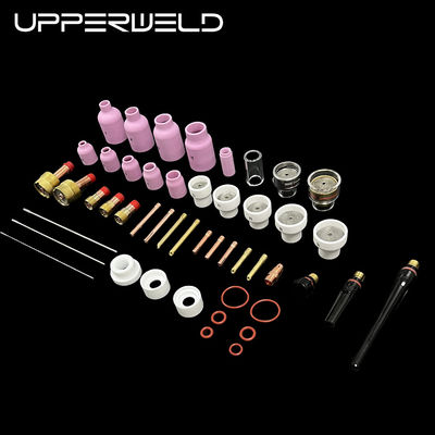 OEM Linterna de soldadura 66PCS TIG Accesorios Jumbo Boquilla de cerámica Lente de gas TIG Repuestos