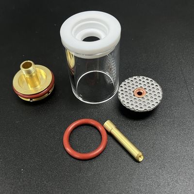 Wp17/18/26 Tig Copas de vidrio con antorcha Kit de soldadura con una boquilla de vidrio recta superior de 1 kg 47 mm
