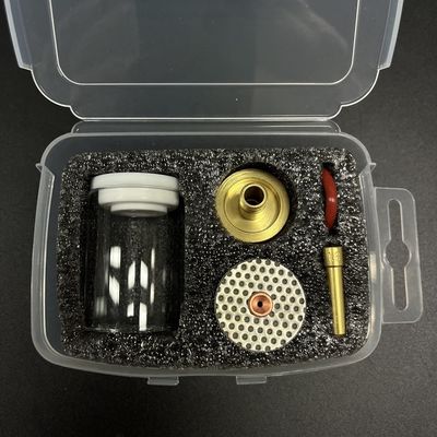 Wp17/18/26 Tig Copas de vidrio con antorcha Kit de soldadura con una boquilla de vidrio recta superior de 1 kg 47 mm