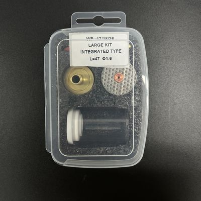 Wp17/18/26 Tig Copas de vidrio con antorcha Kit de soldadura con una boquilla de vidrio recta superior de 1 kg 47 mm
