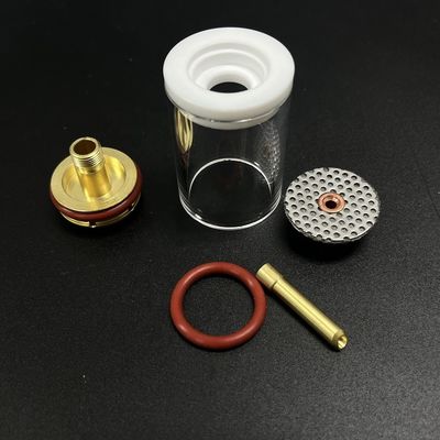 Wp17/18/26 Tig Copas de vidrio con antorcha Kit de soldadura con una boquilla de vidrio recta superior de 1 kg 47 mm