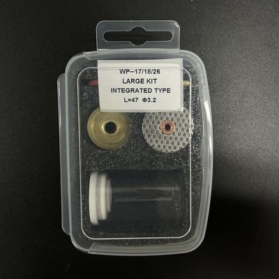 Wp17/18/26 Tig Copas de vidrio con antorcha Kit de soldadura con una boquilla de vidrio recta superior de 1 kg 47 mm