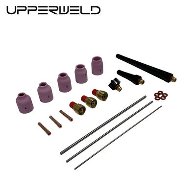 Pink UPPERWELD 27PCS TIG Accesorios para antorchas de soldadura Serie 53N Boquilla cerámica TIG Partes de repuesto incluyen lente de gas