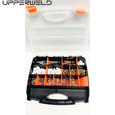 Caja de almacenamiento de herramientas y equipos de soldadura TIG/MIG con organizador de hardware superior de diseño