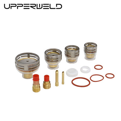 Accesorios de soldadura TIG 26pc Kit Lente de gas para WP9 20 WP 17 18 26 TIG Boquilla de champán clara