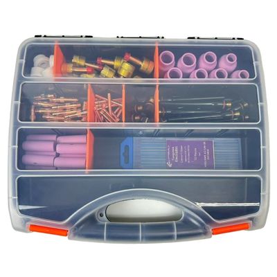 Accesorios de soldadura Kit de antorchas de tig superior con escudo térmico y cuerpo de llave de lente de gas grande