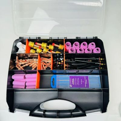 Accesorios de soldadura Kit de antorchas de tig superior con escudo térmico y cuerpo de llave de lente de gas grande