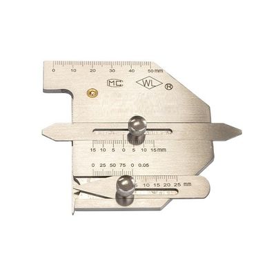 Medidor de soldadura de doble deslizamiento de acero inoxidable de plata para equipos de soldadura multifunción